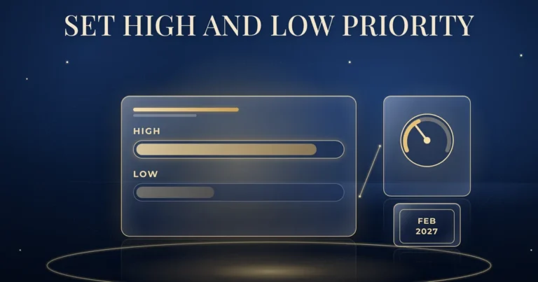 Illustration of advertising budget split into high and low priority channels.
