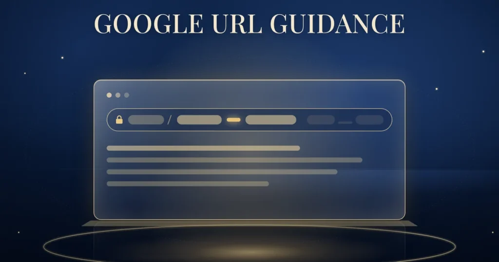 Illustration of a browser address bar with words in a web address separated by a highlighted hyphen.